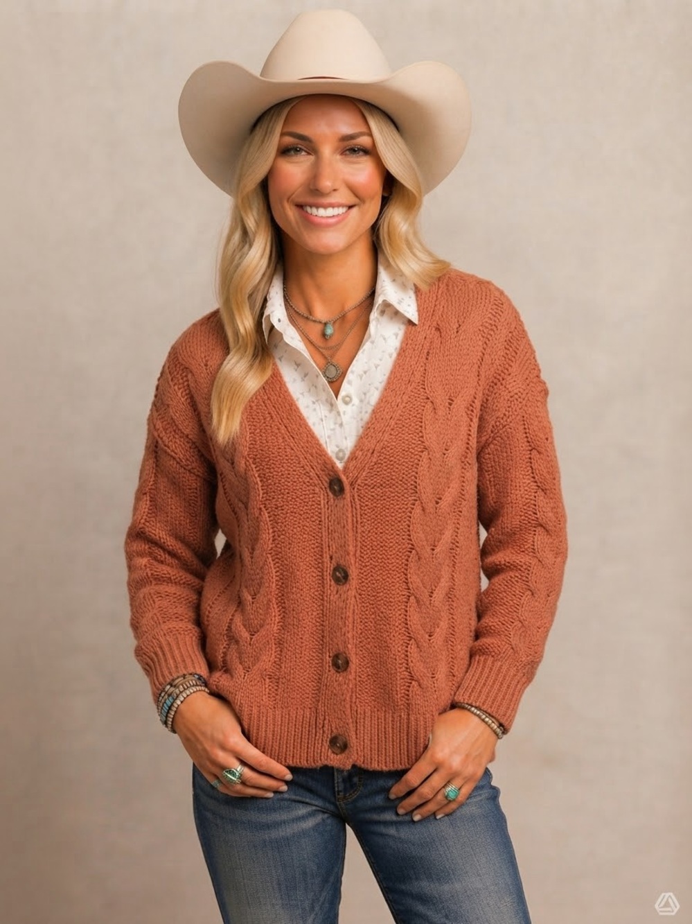 Wild Fable Cable-Knit Button-Front Cardigan Sweater, Size Large, Excellent Condi